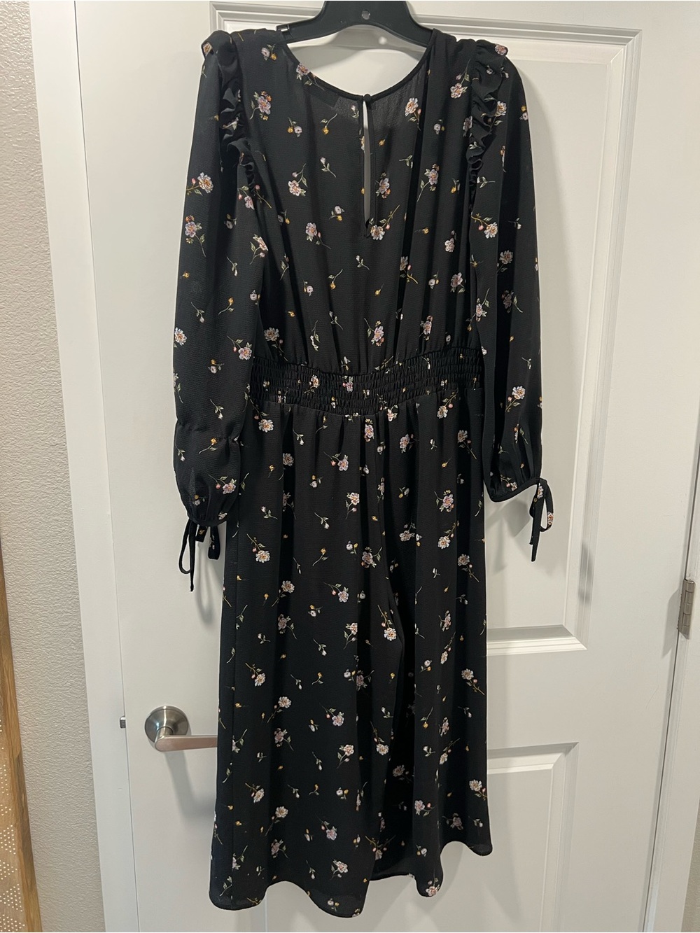 ALI & JAY Black Floral Jumpsuit with Pink & Cream Blooms